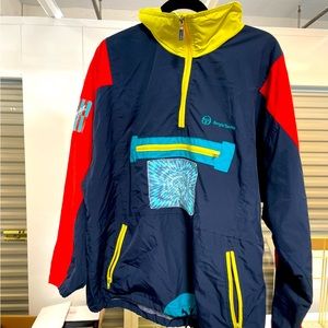 Vintage Sergio Tacchini Colorblick 1/4 zip windbreaker Track ski jacket